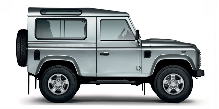 Land Rover Defender em perfil